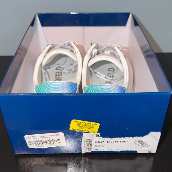 NIB - Karl Lagerfeld White Sneakers with Multicolor Accents - Picture 9 of 9